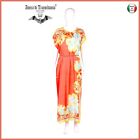 abito donna vestito caftano lungo chiffon fantasia barocca sicilia rosa salmone