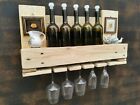 Wine Rack Wood Porta bottiglie bicchieri in legno naturale Pallet epal