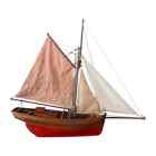 Bellissimo modellino vintage grande Barca a vela in legno da collezione