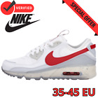 Scarpe Nike Air Max 90 Uomo/Donna, Bianche con Swoosh Rosso, Taglie 36-45 EU