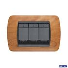 PLACCA 3 POSTI LEGNO CILIEGIO BTICINO LIVING L4803LCA