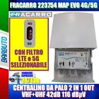 FRACARRO 223754 MAP EVO 4G/5G CENTRALINO DA PALO 2 IN 1 OUT VHF+UHF 42dB