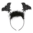 CERCHIETTO PIPISTRELLO CON PIUME ACCESSORI TRAVESTIMENTO CARNEVALE HALLOWEEN