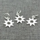 10pcs of 925 Sterling Silver Shiny Sun Sunshine Charms for Bracelet Necklace