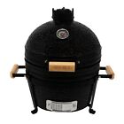 Kamado BBQ Grill Black Ceramic Mini Oven Barbecue Egg Charcoal Smoker