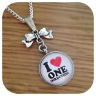 One**direction ** LOVE **   Direction Heart 1D Bow necklace