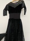 Phaze Black Lace & Velvet Gothic Punk Dress & Halloween Witch Hat Emo One Size