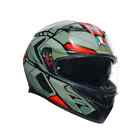 Casco AGV Integrale Doppia Visiera K3 DECEPT MATT BLACK/GREEN/RED Taglia XS