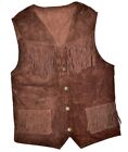 Gilet western in pelle scamosciata con frange Lakota