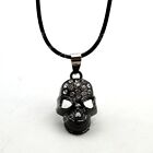 Collana Uomo Pendente TESCHIO Cranioi Strass Nero Keoss