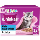 Whiskas Wet Cat Food Pouches For Kittens - Fish Favourites in Jelly - 12 x 100g