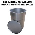 205 LITRE/45 GALLON BRAND NEW STEEL DRUM/BARREL/CONTAINER FOR BBQ SMOKER …