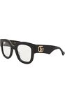 Gucci - Occhiali da vista in celluloide squadrati per donna - GG1423O NERO