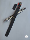 22 mm Cinturino artigianale nero Handmade Italy Vintage Leather Watch Strap