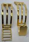 BRACCIALE VINTAGE PER OROLOGIO GOLD PLATED A FILO FORCELLA mm18 CLASP mm11 N.O.S