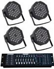 OFFERTA 4 PAR LED FARO RGB 36 LED STROBO WASH PROGRAMMABILE DMX + MIXER 192 CH