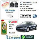 TAGLIANDO 3 FILTRI OLIO CASTROL 5W30 VOLKSWAGEN SCIROCCO 1.4 TSI BENZINA 160 CV