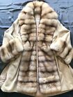 Carlo Tivioli Cappotto Cashmere Pelliccia Zibellino Fur Coat Sobol Mantella M-L