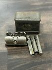 Antique STAR Safety Razor Kampfe NY w/ Attachments & Original Tin (i3)