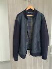 Barbour Jacket Mens XXL Quilted Zip-Up Carn Baffle Navy Blue Coat