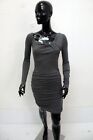 Elisabetta Franchi Vestito Donna Taglia 40 Abito Logo Dress Woman Grigio Tubino