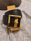 Burberry Ladies Wide Leather Belt Black