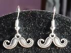 Quirky Moustaches Charms Pendant Dangle Earrings. 2cms. Approx.