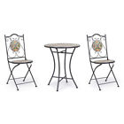 Set bistrot arredo esterno tavolino D60 sedie pieghevoli effetto maiolica Naxos