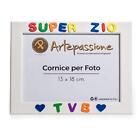 Artepassione Cornici per Foto in Legno con La Scritta Super Zio Tvb e (b7m)