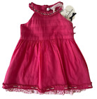 Gaialuna Vestitino vestito abito fucsia con perle bambina bimba neonata 6 mesi