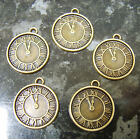 Antique Bronze Steampunk Clock Gears Cogs Pendant Charms