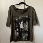 Tshirt Fiorella Rubino Verde Militare Con Stampa