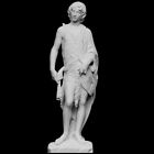 Statua Scultura San Giovanni Battista Arte Sacra Bianco Statue Museo 16cm