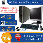 Postazione Completa Computer Fisso desktop con Monitor, Mouse,Tastiera,WIFi,Cavi