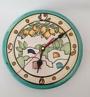Orologio clock da parete ceramica stile VIETRI dipinto a mano diametro 20 cm