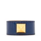 Hermès 1998 Médor Collier de chien Bracelet Precious Blue Leather Cuff Hermes