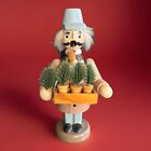 Handcrafted Wooden Christmas Tree Peddler German Incense Pipe Smoker Xmas