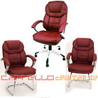 SET 3 PEZZI POLTRONA IN ECO PELLE BORDEAUX DA UFFICIO e 2 POLTRONE OSPITE ATTESA