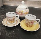 SET THUN CUPCAKE 2 TAZZINE E ZUCCHERIERA CAFFE AL VOLO COFFE CUP OTTIMO STATO