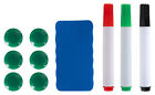 Kit di Accessori per Lavagne Bianca Pennarelli Cancellabili 3 Colori Magnetica