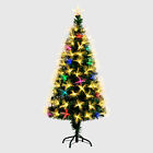 Albero di Natale Artificiale con Fibre Ottiche Sfumate Giochi di Luci Bianco RGB
