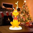 Christmas Lighted Blow Mold Outdoor Decor Grinch Max With Antler Dr. Seuss, 24in