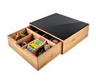 COFANETTO ORGANIZER PORTA BUSTINE TEA THE TISANE LEGNO VETRO NUOVO SIGILLATO.