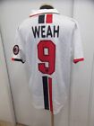 Maglia Calcio George Weah 9 Large AC Milan 1996 Away Football Shirt Nuova con...