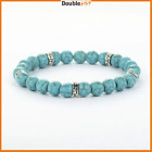 Bracciale Tibetano Turchese da Uomo Donna Braccialetto Elastico Tibet Perline