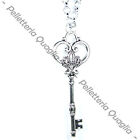 Collana Chiave Porta Fortuna Lunga Regolabile Con Ciondolo Argento Tibetano