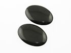 2 Cabochons 25*18 mm Cateye Glas schwarz