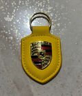 PORTACHIAVI KEYCHAIN SIMILPELLE PORSCHE 911 MACAN CAYENNE CAYMAN PANAMERA GIALLO