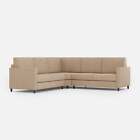 Divano Angolare 5 Posti 241x241x85 cm Karay in Tessuto Beige