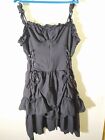 Vestito nero donna gotico senza maniche con corsetto gothic steampunk woman